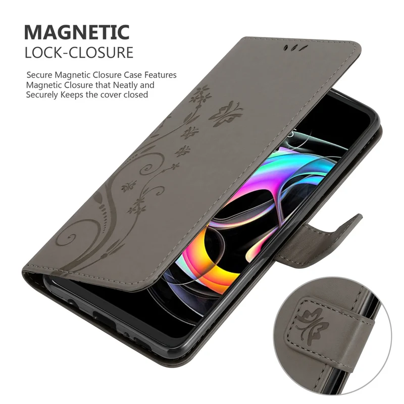 Cadorabo Hülle kompatibel mit Motorola EDGE 20 LITE / FUSION Schutzhülle im Blumen Design mit Magnetverschluss, Standfunktion und Kartenfächern