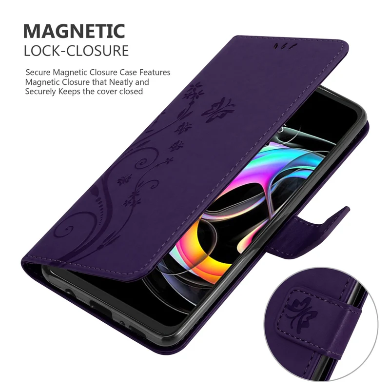Cadorabo Hülle kompatibel mit Motorola EDGE 20 LITE / FUSION Schutzhülle im Blumen Design mit Magnetverschluss, Standfunktion und Kartenfächern