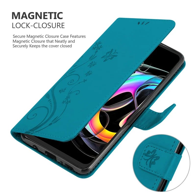 Cadorabo Hülle kompatibel mit Motorola EDGE 20 LITE / FUSION Schutzhülle im Blumen Design mit Magnetverschluss, Standfunktion und Kartenfächern