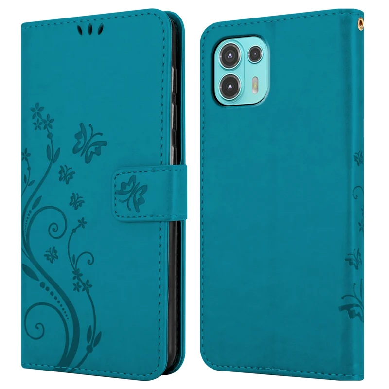 Cadorabo Hülle kompatibel mit Motorola EDGE 20 LITE / FUSION Schutzhülle im Blumen Design mit Magnetverschluss, Standfunktion und Kartenfächern