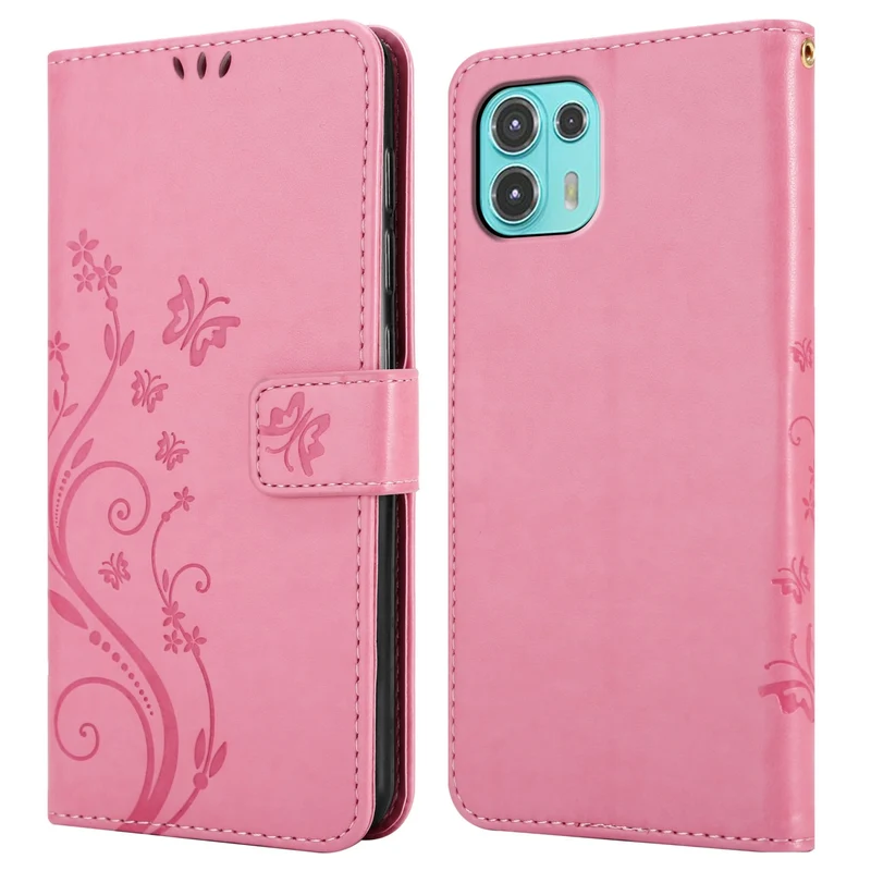 Cadorabo Hülle kompatibel mit Motorola EDGE 20 LITE / FUSION Schutzhülle im Blumen Design mit Magnetverschluss, Standfunktion und Kartenfächern