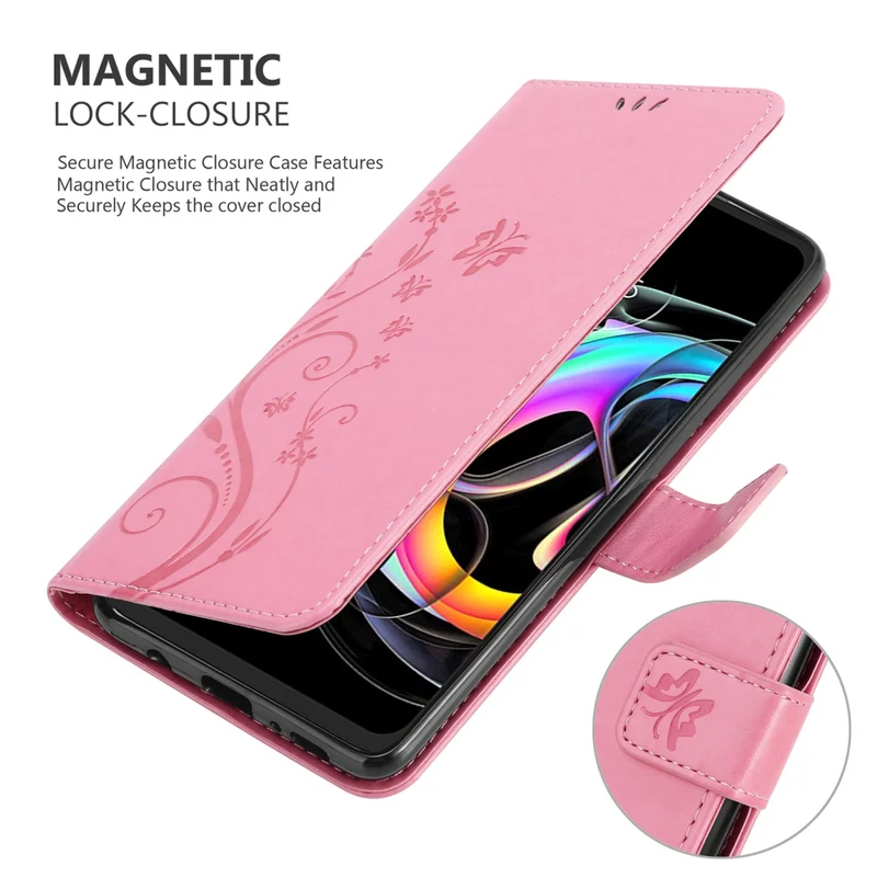 Cadorabo Hülle kompatibel mit Motorola EDGE 20 LITE / FUSION Schutzhülle im Blumen Design mit Magnetverschluss, Standfunktion und Kartenfächern