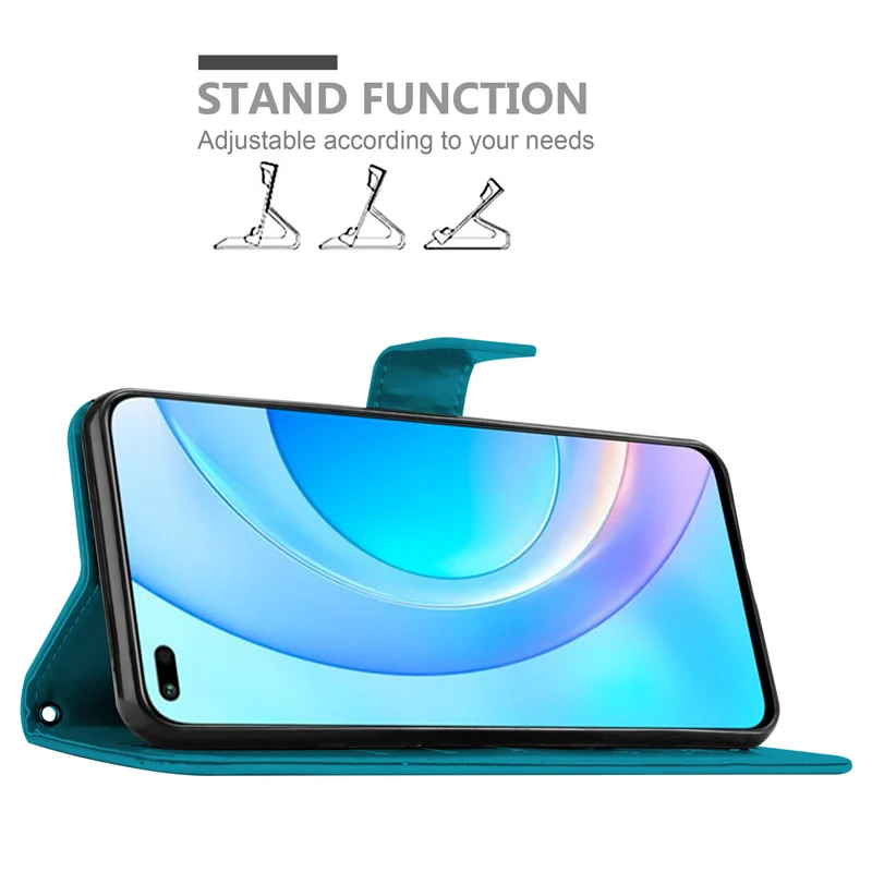 Cadorabo Hülle kompatibel mit Honor 50 LITE Schutzhülle im Blumen Design mit Magnetverschluss, Standfunktion und Kartenfächern