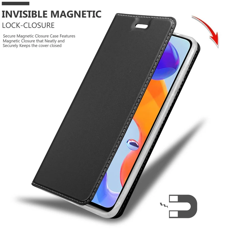Cadorabo Hülle kompatibel mit Xiaomi RedMi NOTE 11 PRO 4G / 5G Schutzhülle mit Magnetverschluss, Standfunktion und Kartenfach