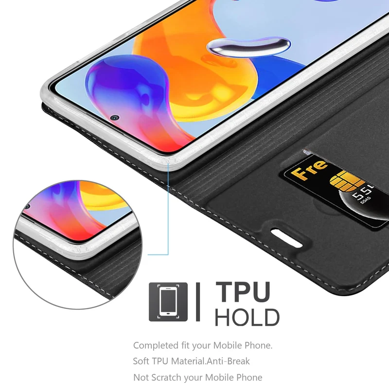 Cadorabo Hülle kompatibel mit Xiaomi RedMi NOTE 11 PRO 4G / 5G Schutzhülle mit Magnetverschluss, Standfunktion und Kartenfach