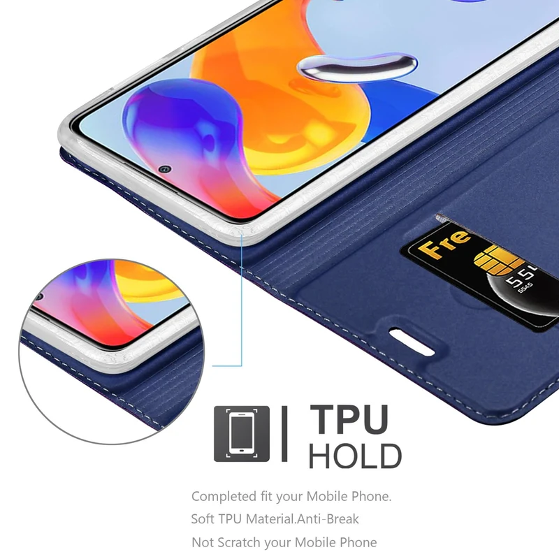 Cadorabo Hülle kompatibel mit Xiaomi RedMi NOTE 11 PRO 4G / 5G Schutzhülle mit Magnetverschluss, Standfunktion und Kartenfach