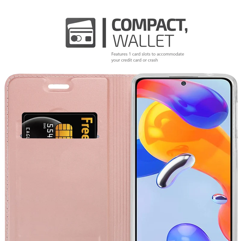 Cadorabo Hülle kompatibel mit Xiaomi RedMi NOTE 11 PRO 4G / 5G Schutzhülle mit Magnetverschluss, Standfunktion und Kartenfach