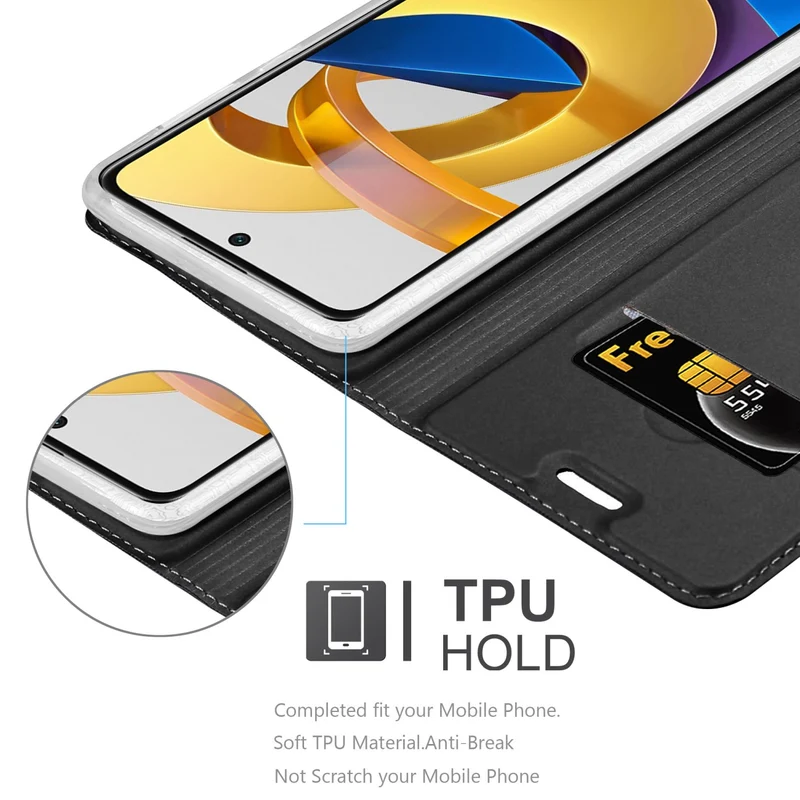 Cadorabo Hülle kompatibel mit Xiaomi POCO M4 PRO 5G Schutzhülle mit Magnetverschluss, Standfunktion und Kartenfach