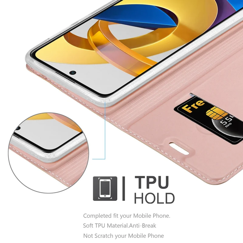 Cadorabo Hülle kompatibel mit Xiaomi POCO M4 PRO 5G Schutzhülle mit Magnetverschluss, Standfunktion und Kartenfach