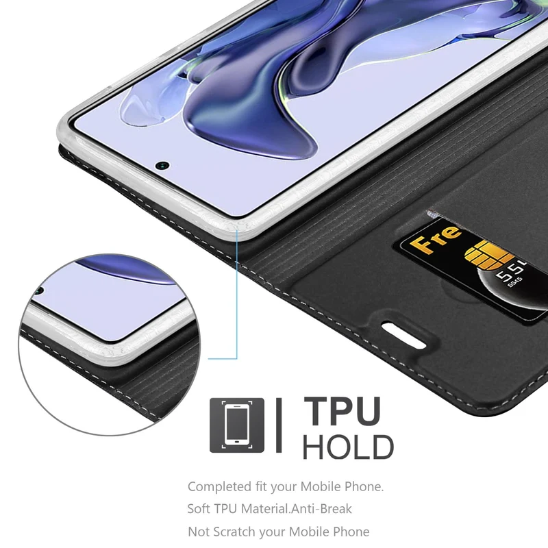 Cadorabo Hülle kompatibel mit Xiaomi 11T / 11T PRO Schutzhülle mit Magnetverschluss, Standfunktion und Kartenfach