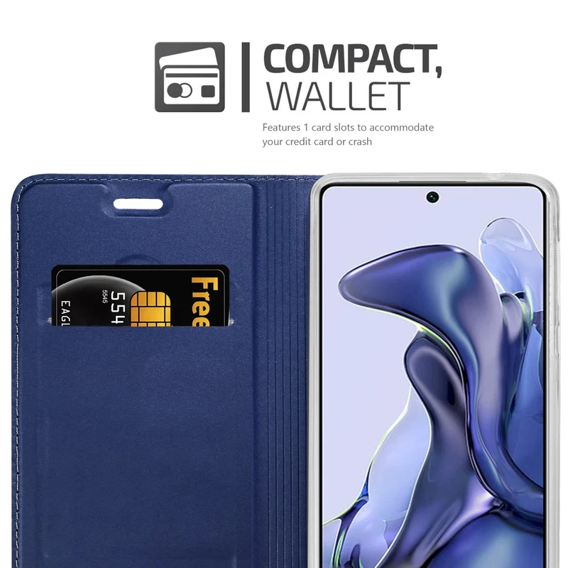 Cadorabo Hülle kompatibel mit Xiaomi 11T / 11T PRO Schutzhülle mit Magnetverschluss, Standfunktion und Kartenfach