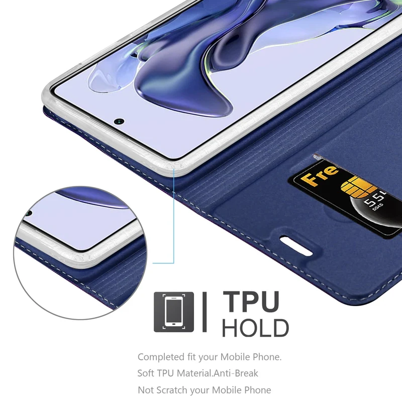 Cadorabo Hülle kompatibel mit Xiaomi 11T / 11T PRO Schutzhülle mit Magnetverschluss, Standfunktion und Kartenfach