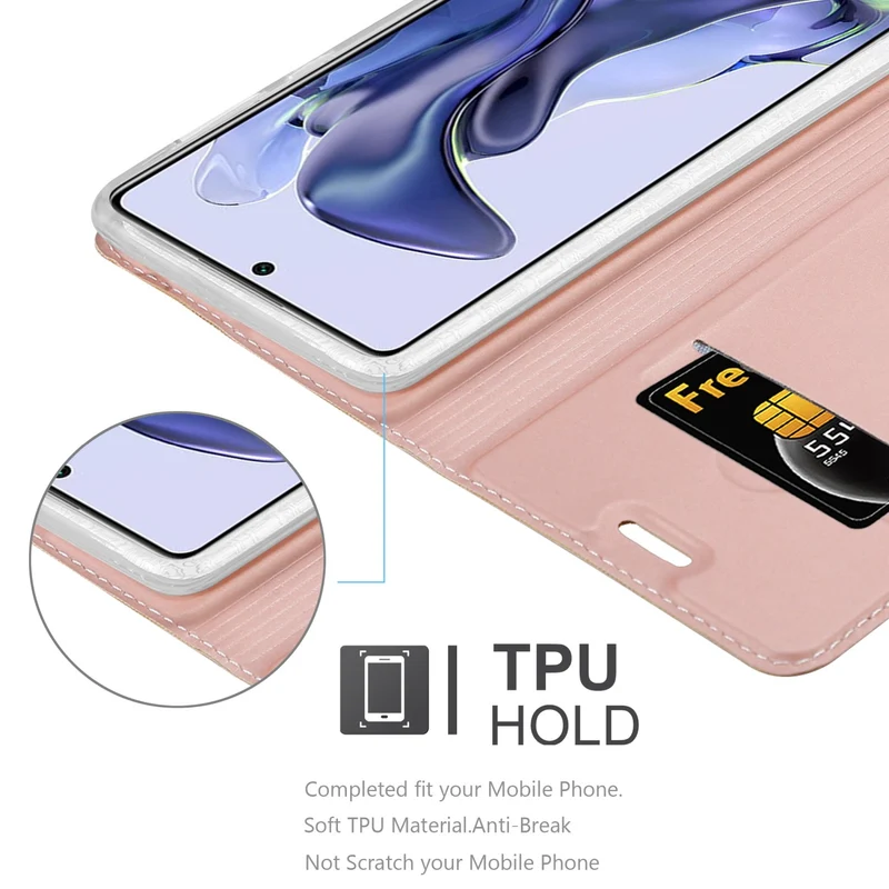 Cadorabo Hülle kompatibel mit Xiaomi 11T / 11T PRO Schutzhülle mit Magnetverschluss, Standfunktion und Kartenfach