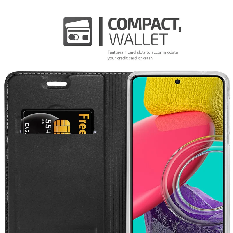 Cadorabo Hülle kompatibel mit Samsung Galaxy M53 5G Schutzhülle mit Magnetverschluss, Standfunktion und Kartenfach