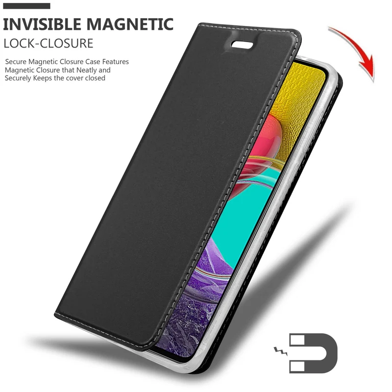 Cadorabo Hülle kompatibel mit Samsung Galaxy M53 5G Schutzhülle mit Magnetverschluss, Standfunktion und Kartenfach