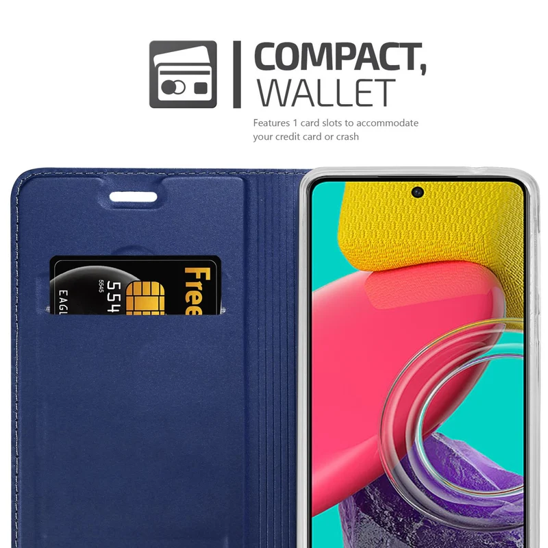 Cadorabo Hülle kompatibel mit Samsung Galaxy M53 5G Schutzhülle mit Magnetverschluss, Standfunktion und Kartenfach