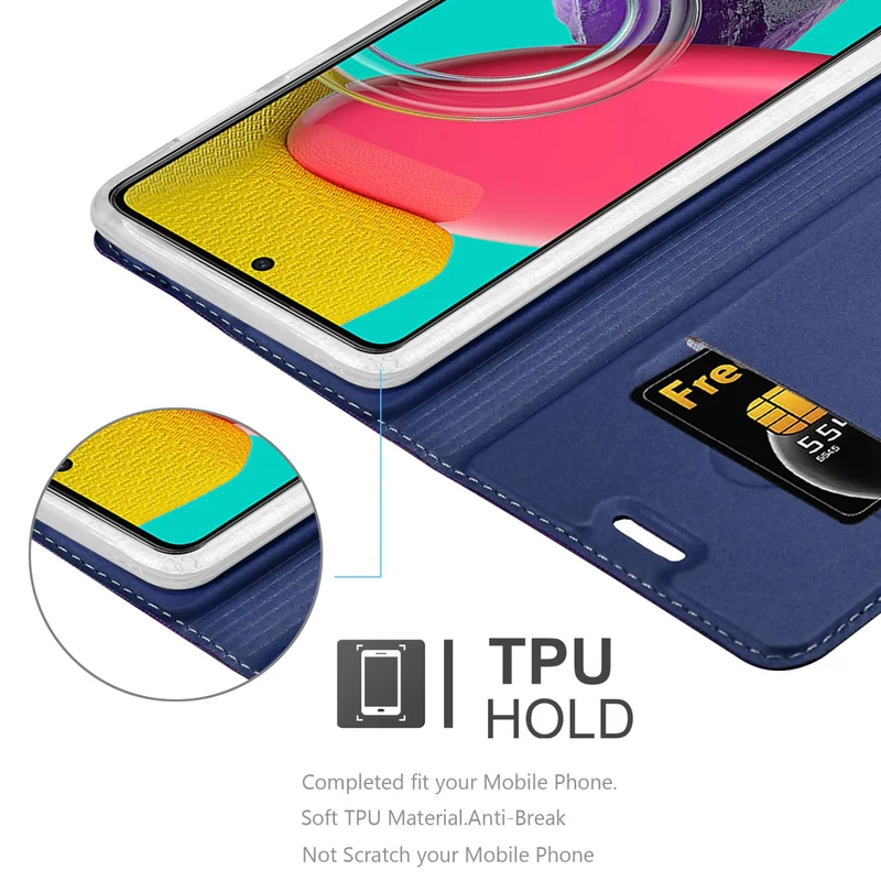 Cadorabo Hülle kompatibel mit Samsung Galaxy M53 5G Schutzhülle mit Magnetverschluss, Standfunktion und Kartenfach