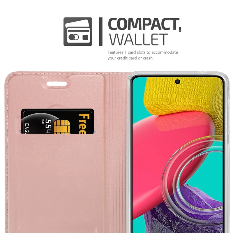 Cadorabo Hülle kompatibel mit Samsung Galaxy M53 5G Schutzhülle mit Magnetverschluss, Standfunktion und Kartenfach