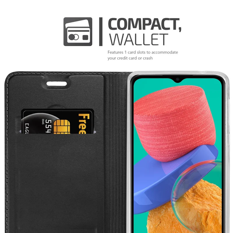 Cadorabo Hülle kompatibel mit Samsung Galaxy M33 5G Schutzhülle mit Magnetverschluss, Standfunktion und Kartenfach