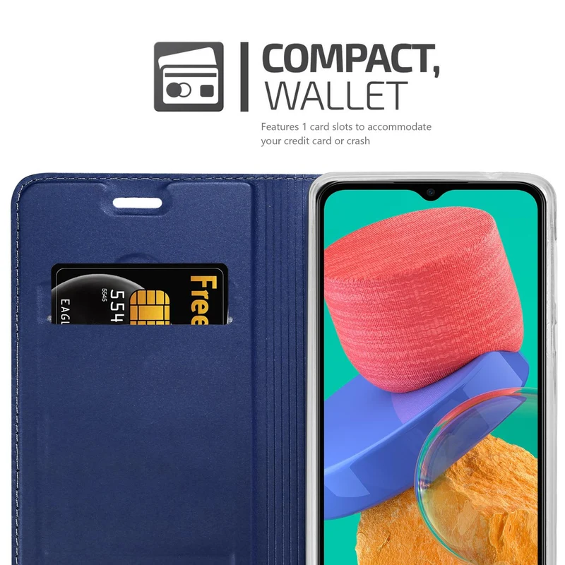 Cadorabo Hülle kompatibel mit Samsung Galaxy M33 5G Schutzhülle mit Magnetverschluss, Standfunktion und Kartenfach