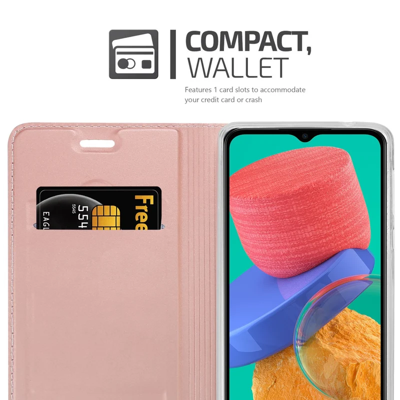 Cadorabo Hülle kompatibel mit Samsung Galaxy M33 5G Schutzhülle mit Magnetverschluss, Standfunktion und Kartenfach