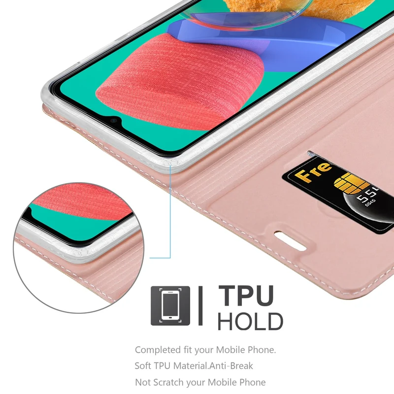 Cadorabo Hülle kompatibel mit Samsung Galaxy M33 5G Schutzhülle mit Magnetverschluss, Standfunktion und Kartenfach