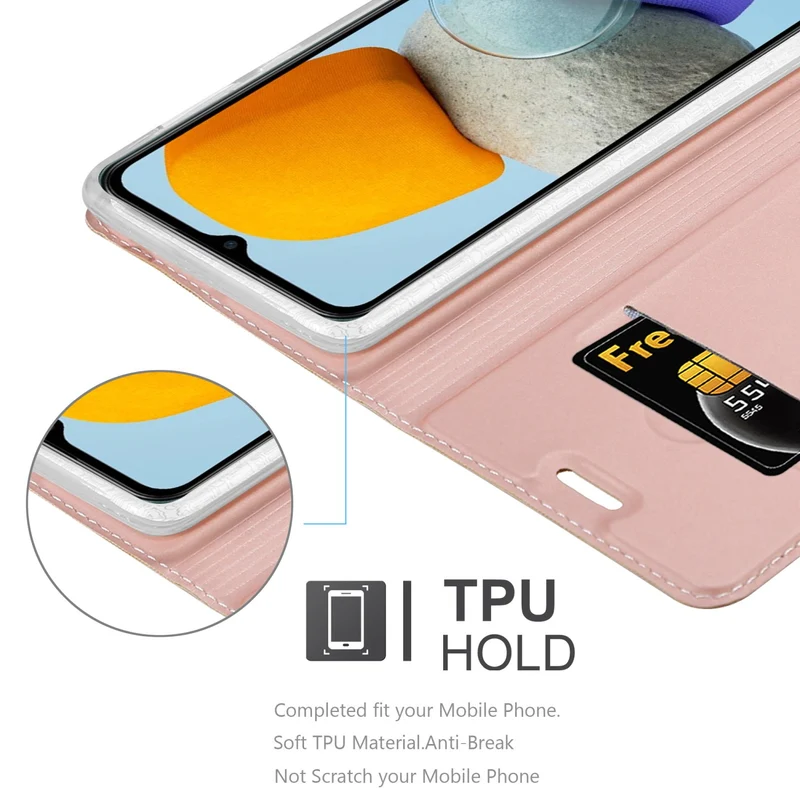 Cadorabo Hülle kompatibel mit Samsung Galaxy M23 5G Schutzhülle mit Magnetverschluss, Standfunktion und Kartenfach