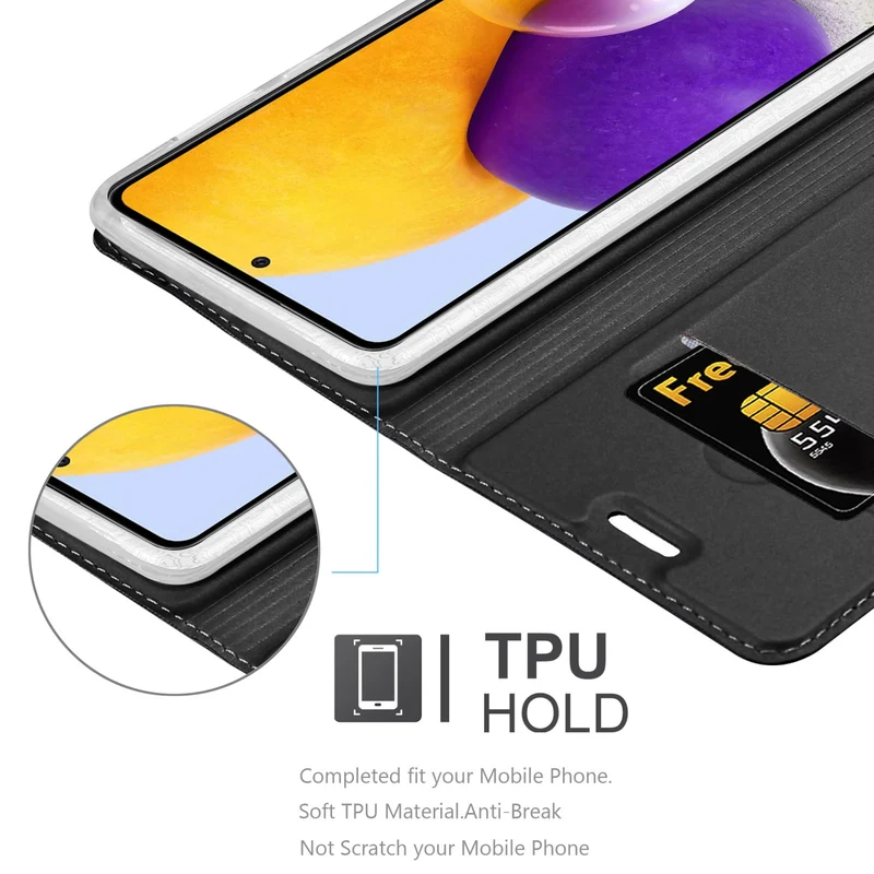 Cadorabo Hülle kompatibel mit Samsung Galaxy A73 5G Schutzhülle mit Magnetverschluss, Standfunktion und Kartenfach