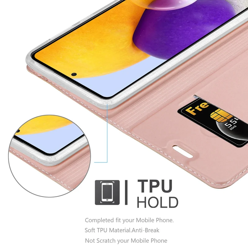 Cadorabo Hülle kompatibel mit Samsung Galaxy A73 5G Schutzhülle mit Magnetverschluss, Standfunktion und Kartenfach