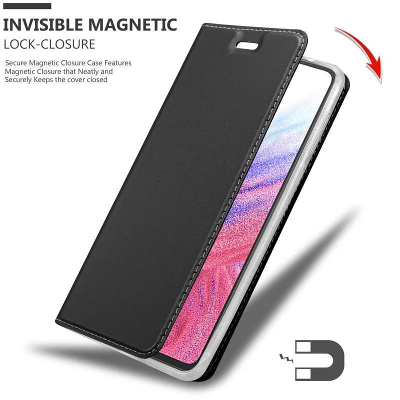 Cadorabo Hülle kompatibel mit Samsung Galaxy A53 5G Schutzhülle mit Magnetverschluss, Standfunktion und Kartenfach