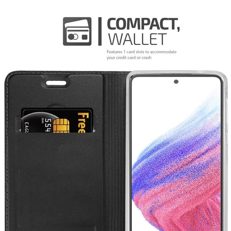 Cadorabo Hülle kompatibel mit Samsung Galaxy A53 5G Schutzhülle mit Magnetverschluss, Standfunktion und Kartenfach
