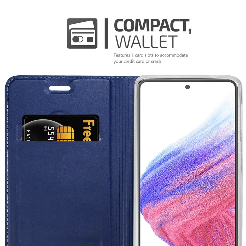 Cadorabo Hülle kompatibel mit Samsung Galaxy A53 5G Schutzhülle mit Magnetverschluss, Standfunktion und Kartenfach