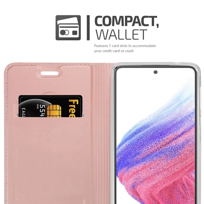 Cadorabo Hülle kompatibel mit Samsung Galaxy A53 5G Schutzhülle mit Magnetverschluss, Standfunktion und Kartenfach