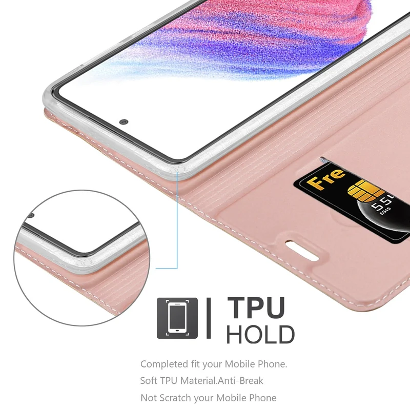 Cadorabo Hülle kompatibel mit Samsung Galaxy A53 5G Schutzhülle mit Magnetverschluss, Standfunktion und Kartenfach