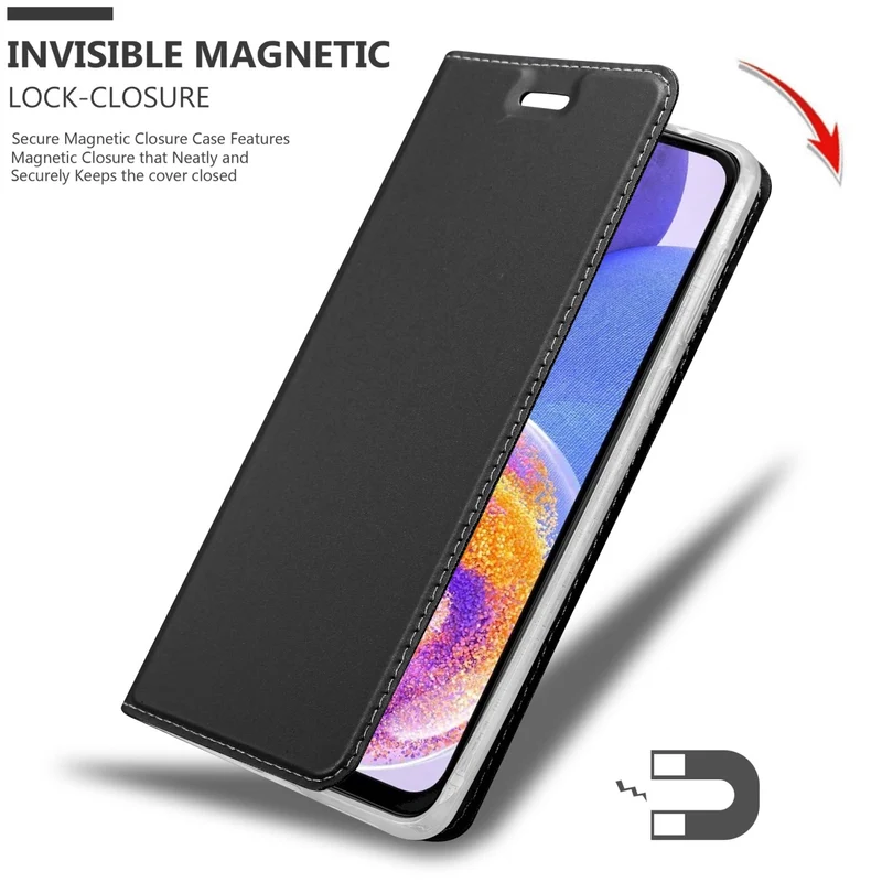 Cadorabo Hülle kompatibel mit Samsung Galaxy A23 4G Schutzhülle mit Magnetverschluss, Standfunktion und Kartenfach