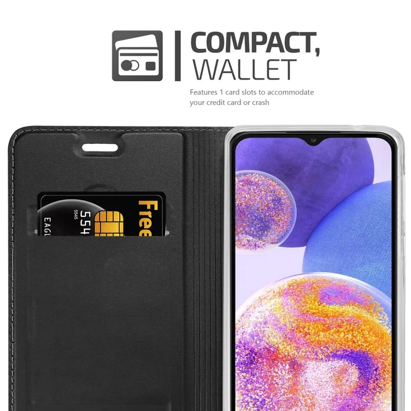 Cadorabo Hülle kompatibel mit Samsung Galaxy A23 4G Schutzhülle mit Magnetverschluss, Standfunktion und Kartenfach