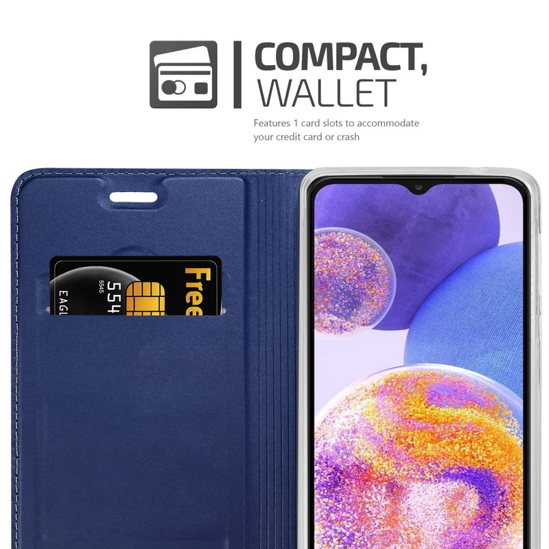Cadorabo Hülle kompatibel mit Samsung Galaxy A23 4G Schutzhülle mit Magnetverschluss, Standfunktion und Kartenfach
