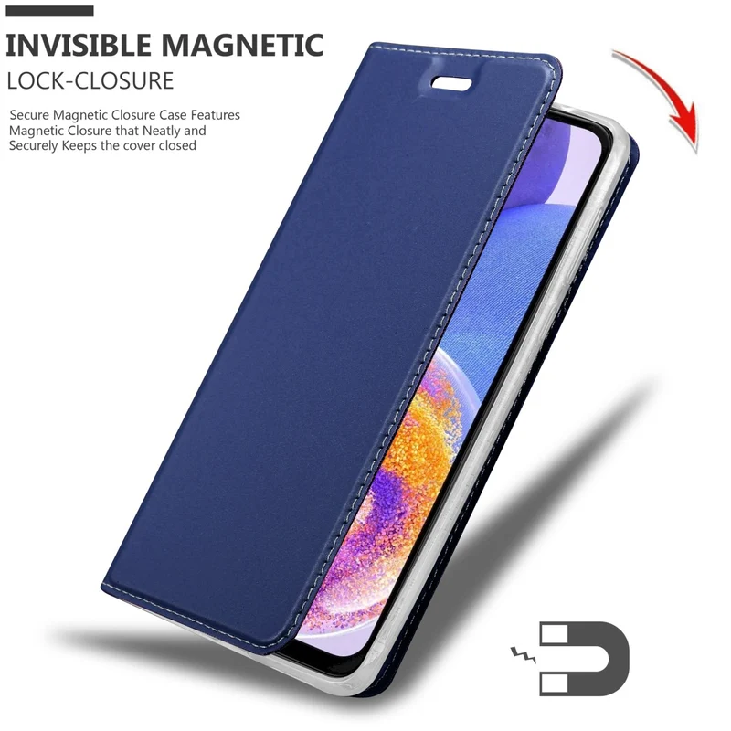 Cadorabo Hülle kompatibel mit Samsung Galaxy A23 4G Schutzhülle mit Magnetverschluss, Standfunktion und Kartenfach