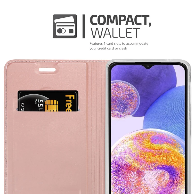 Cadorabo Hülle kompatibel mit Samsung Galaxy A23 4G Schutzhülle mit Magnetverschluss, Standfunktion und Kartenfach