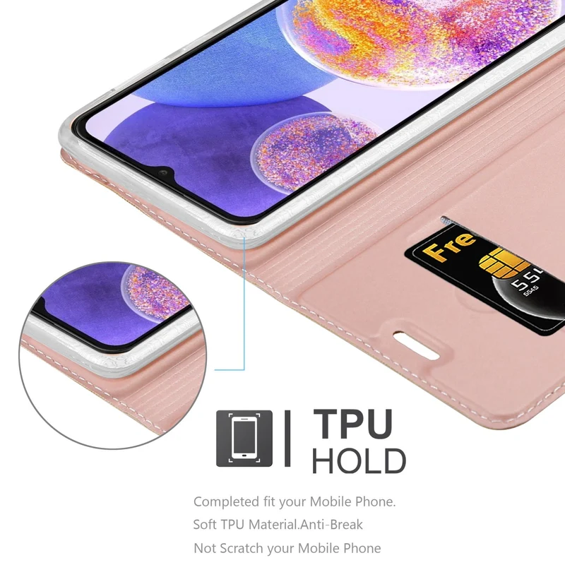Cadorabo Hülle kompatibel mit Samsung Galaxy A23 4G Schutzhülle mit Magnetverschluss, Standfunktion und Kartenfach