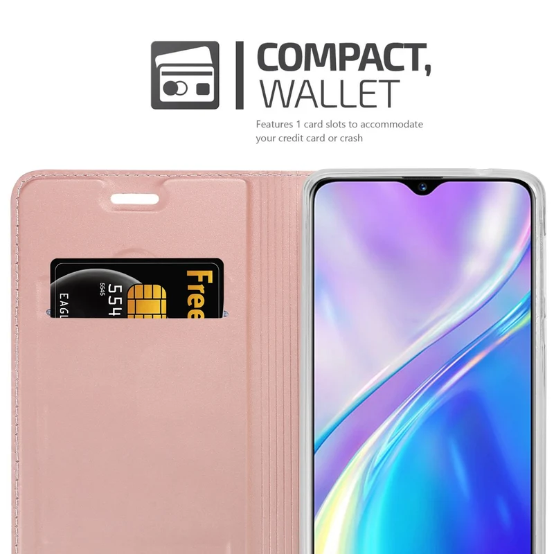 Cadorabo Hülle kompatibel mit Realme X2 / XT / Oppo K5 Schutzhülle mit Magnetverschluss, Standfunktion und Kartenfach