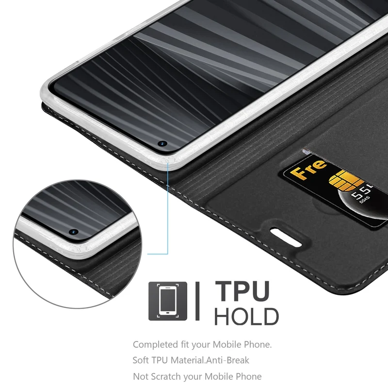 Cadorabo Hülle kompatibel mit Realme GT 2 PRO Schutzhülle mit Magnetverschluss, Standfunktion und Kartenfach
