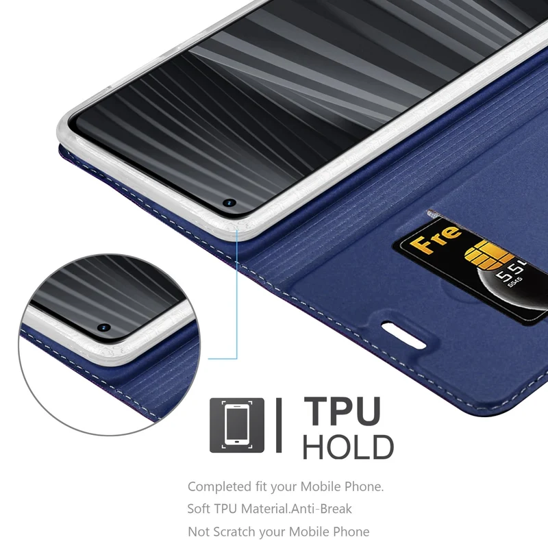 Cadorabo Hülle kompatibel mit Realme GT 2 PRO Schutzhülle mit Magnetverschluss, Standfunktion und Kartenfach