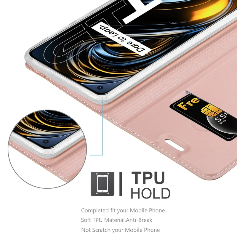 Cadorabo Hülle kompatibel mit Realme GT / GT Neo 2T / Q3 PRO Schutzhülle mit Magnetverschluss, Standfunktion und Kartenfach