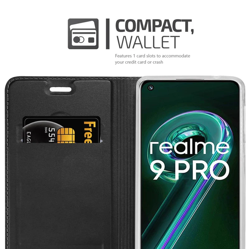 Cadorabo Hülle kompatibel mit Realme 9 5G / 9 PRO / V25 / Q5 / OnePlus Nord CE 2 LITE 5G Schutzhülle mit Magnetverschluss, Standfunktion und Kartenfach