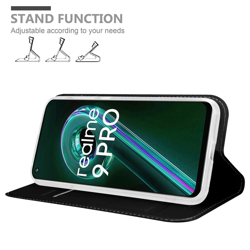 Cadorabo Hülle kompatibel mit Realme 9 5G / 9 PRO / V25 / Q5 / OnePlus Nord CE 2 LITE 5G Schutzhülle mit Magnetverschluss, Standfunktion und Kartenfach