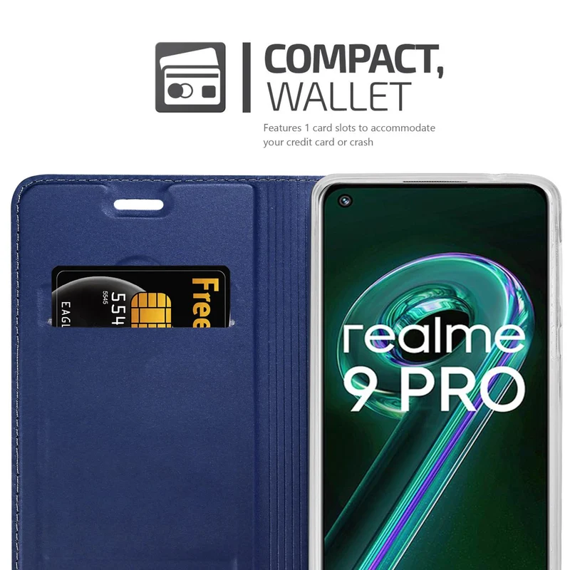 Cadorabo Hülle kompatibel mit Realme 9 5G / 9 PRO / V25 / Q5 / OnePlus Nord CE 2 LITE 5G Schutzhülle mit Magnetverschluss, Standfunktion und Kartenfach