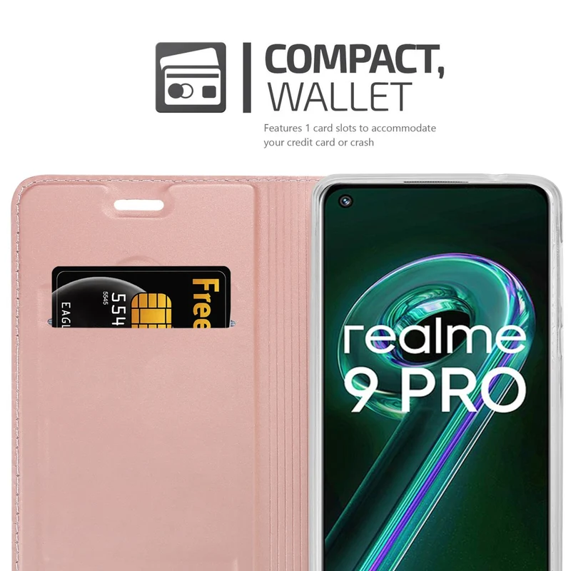 Cadorabo Hülle kompatibel mit Realme 9 5G / 9 PRO / V25 / Q5 / OnePlus Nord CE 2 LITE 5G Schutzhülle mit Magnetverschluss, Standfunktion und Kartenfach