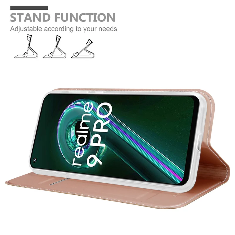 Cadorabo Hülle kompatibel mit Realme 9 5G / 9 PRO / V25 / Q5 / OnePlus Nord CE 2 LITE 5G Schutzhülle mit Magnetverschluss, Standfunktion und Kartenfach