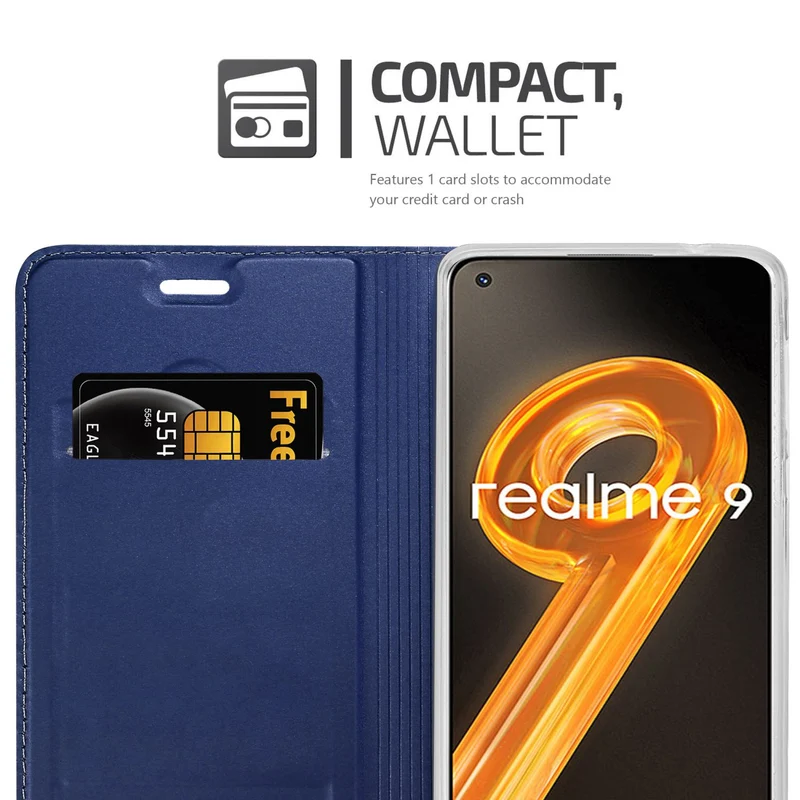 Cadorabo Hülle kompatibel mit Realme 9 4G / 9 PRO+ Schutzhülle mit Magnetverschluss, Standfunktion und Kartenfach